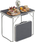 Tavolo pieghevole in alluminio e MDF con maniglia per trasporto 70 x 50 x 59.5 cm ideale per picnic e giardino