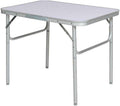 Tavolo pieghevole da camper con struttura in alluminio piano in formica e due livelli di altezza 60 x 45 x 50 cm