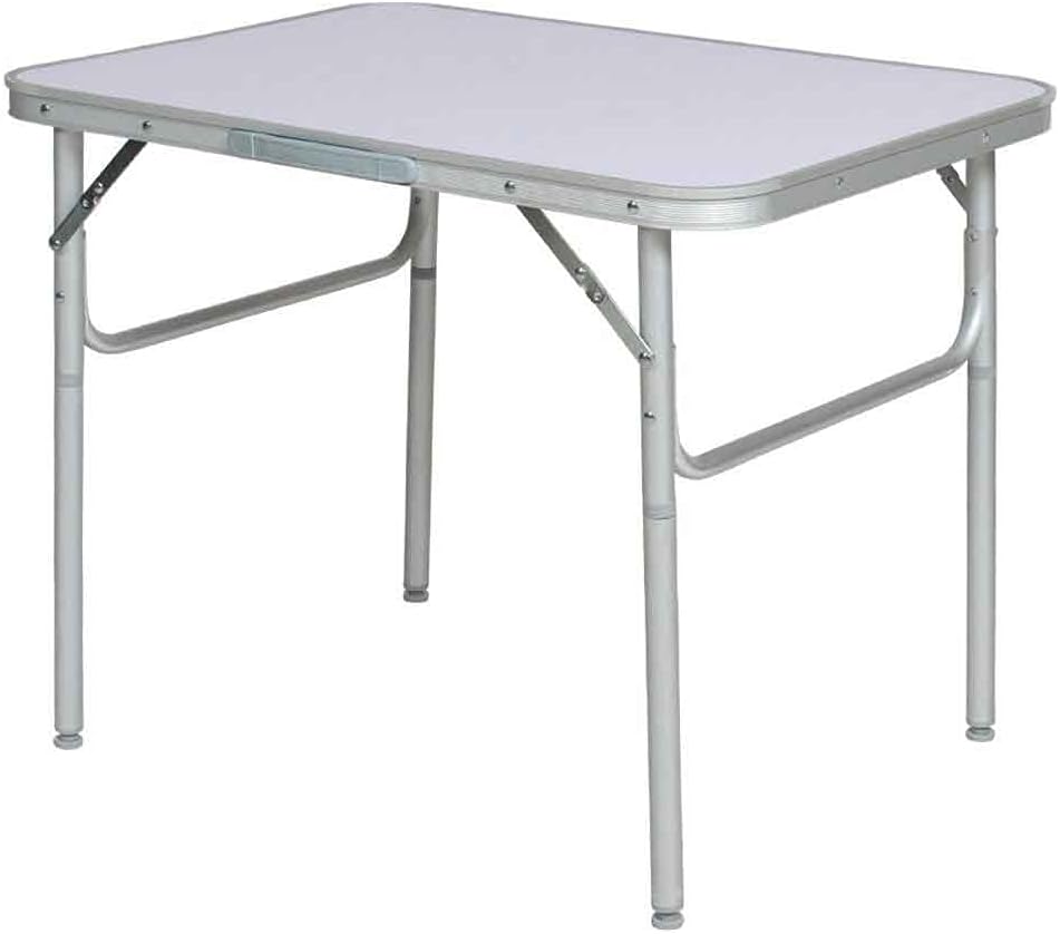 Tavolo pieghevole da camper con struttura in alluminio piano in formica e due livelli di altezza 60 x 45 x 50 cm