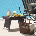 Tavolino da giardino in rattan PE pieghevole 60 x 40 x 40 cm per terrazza balcone e patio marrone