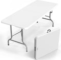 Tavolo portatile a valigetta con struttura in acciaio 180 x 70 x 74 cm per sei otto persone colore bianco