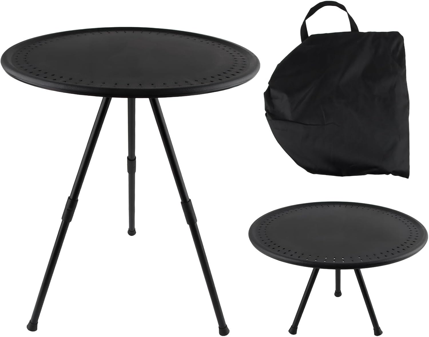 Tavolino pieghevole da spiaggia regolabile in altezza 38 cm portatile per campeggio barbecue e feste all'aperto