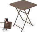Tavolino quadrato pieghevole in rattan con struttura metallica 60 cm per picnic e campeggio