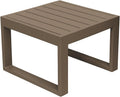 Tavolino basso da esterno in alluminio 45 cm per lettino giardino e terrazza colore taupe