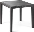 Tavolo Alto da Bar Effetto Rattan in Dura Resina Nero Antracite per Casa e Locale
