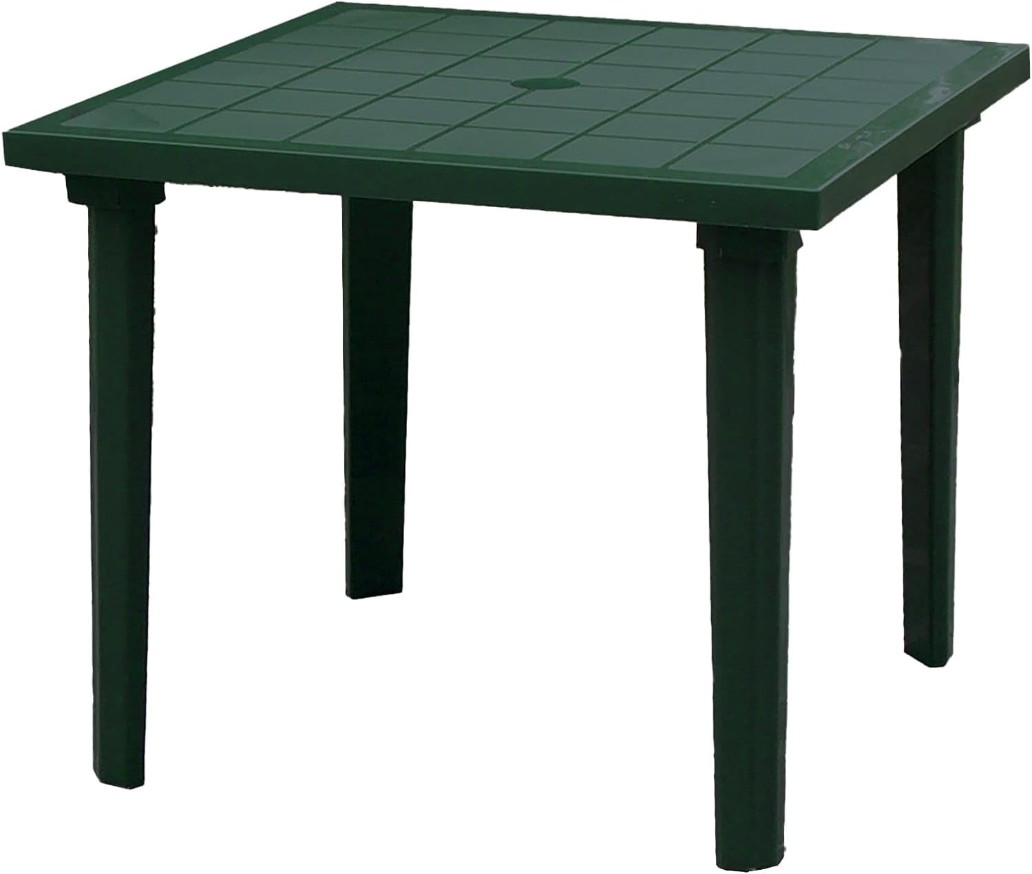 Tavolo quadrato da esterno in resina verde 80 x 80 cm per giardino balcone e terrazza