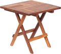 Tavolino quadrato pieghevole in teak 50 x 50 x 50 cm colore marrone per giardino e balcone