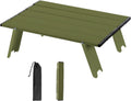 Mini tavolo pieghevole in alluminio ultracompatto 39.5 x 29 x 12 cm per escursioni picnic e pesca verde militare