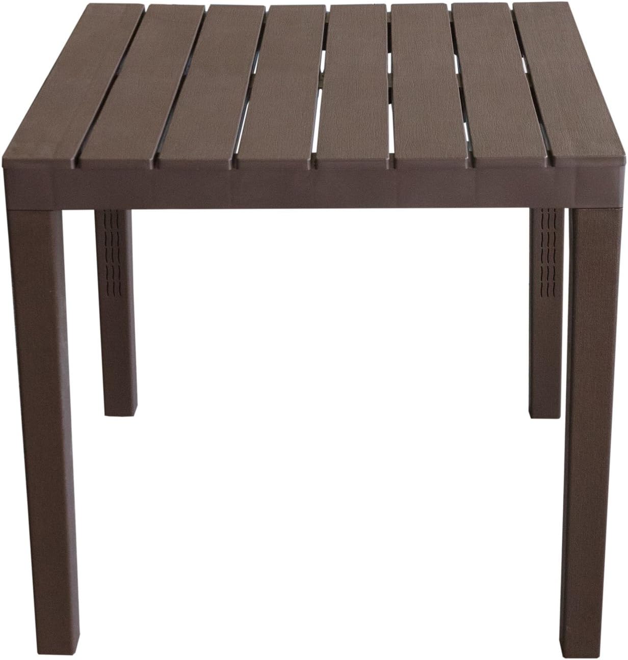 Tavolo quadrato da giardino 80 x 80 cm finitura moka per arredamento esterno